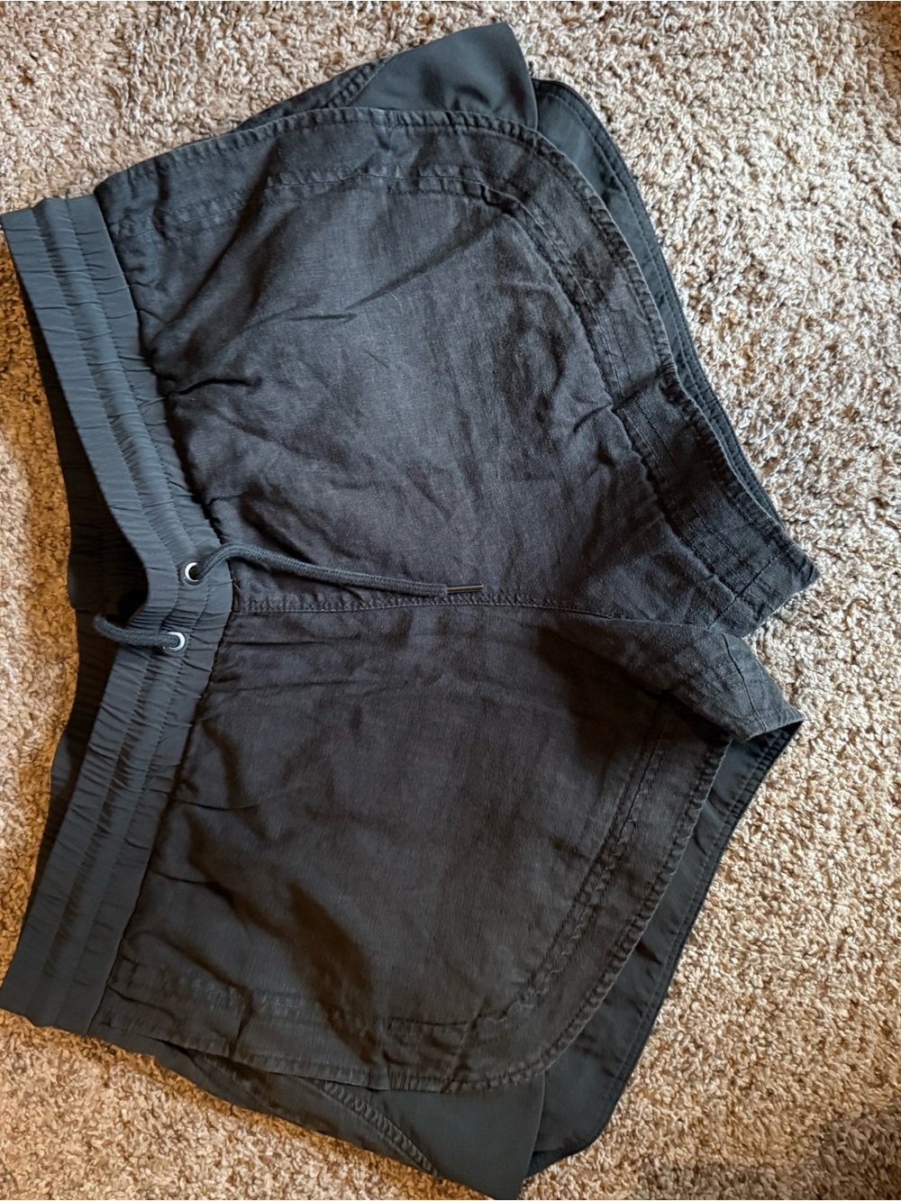 Athleta Black Women's Athletic Drawstring Running Shorts